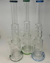 20 Inch Double Swiss Perc Barrel Straight Bong